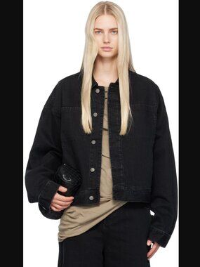 Entire Studios Black Gem Denim Jacket Size XS